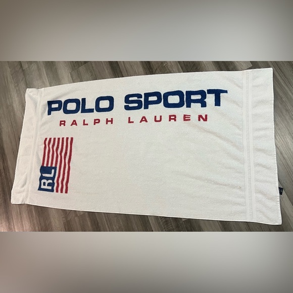 Vintage Polo Sport By Ralph Lauren Bath Beach Towel 65”x 33” Large SUPER RARE!!